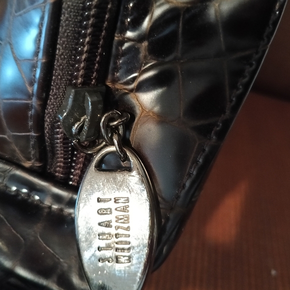 Stuart Weitzman Classic Croc Embossed Leather Hobo Bag - Picture 7 of 9